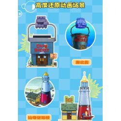 AREA-X AB0087 Xếp hình lắp ráp ghép mô hình SpongeBob SquarePants: Trường dạy lái xe Beechburg