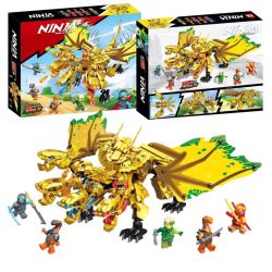 Double A 61121 Xếp hình lắp ráp ghép mô hình Rồng bốn đầu hợp nhất bằng vàng