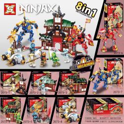 SX 2073 Xếp hình lắp ráp ghép mô hình Ngôi chùa võ đường tám trong một