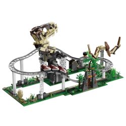 Xbert 66134 Dinosaur Roller Coaster Xếp hình lắp ráp ghép mô hình Tàu lượn siêu tốc