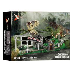 Xbert 66134 Dinosaur Roller Coaster Xếp hình lắp ráp ghép mô hình Tàu lượn siêu tốc