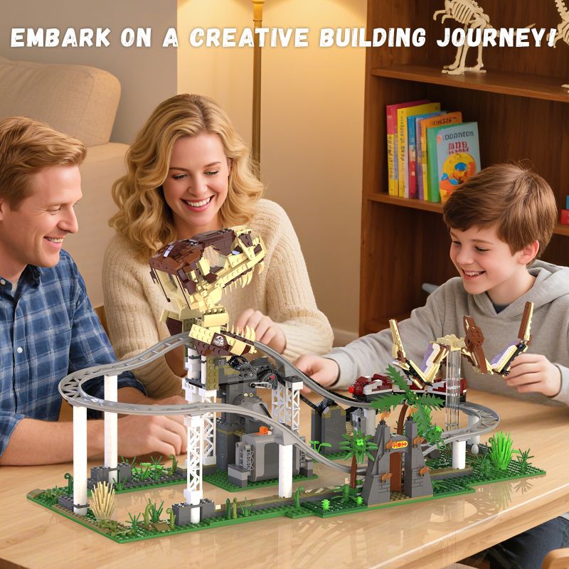 Xbert 66134 Dinosaur Roller Coaster Xếp hình lắp ráp ghép mô hình Tàu lượn siêu tốc