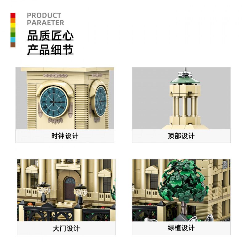 WANGE LIGAO Dr.Luck 5254 Hankow Customs House, Hubei, China Xếp hình lắp ráp ghép mô hình Tòa nhà Hồ Bắc Vũ Hán Jianghanguan