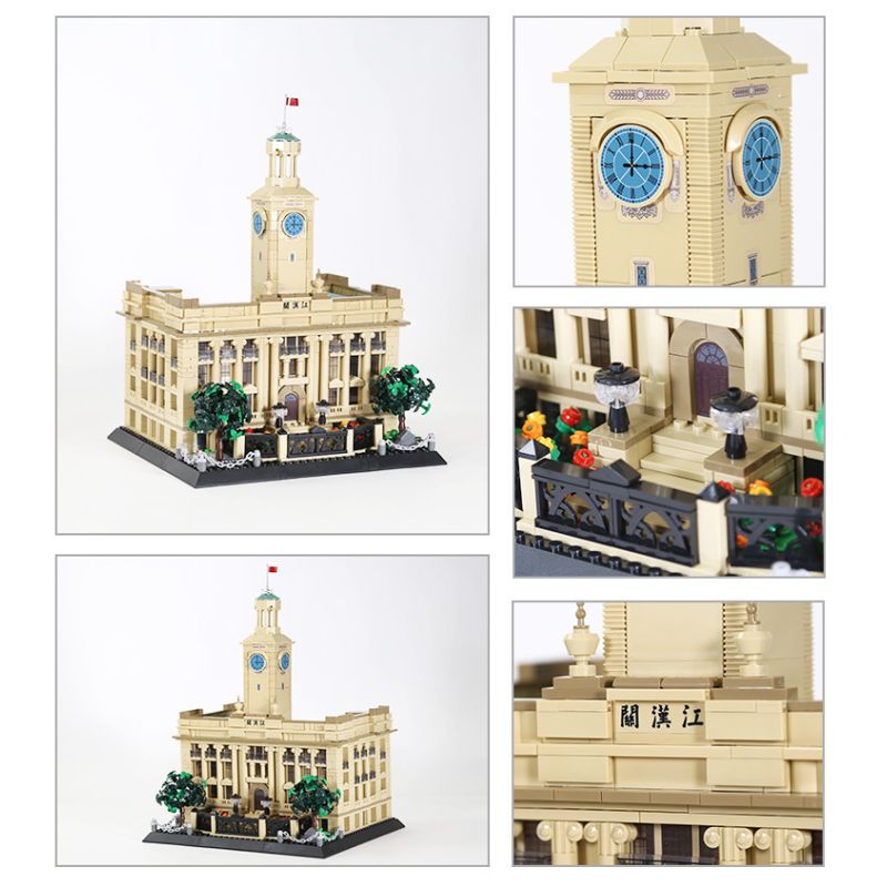 WANGE LIGAO Dr.Luck 5254 Hankow Customs House, Hubei, China Xếp hình lắp ráp ghép mô hình Tòa nhà Hồ Bắc Vũ Hán Jianghanguan