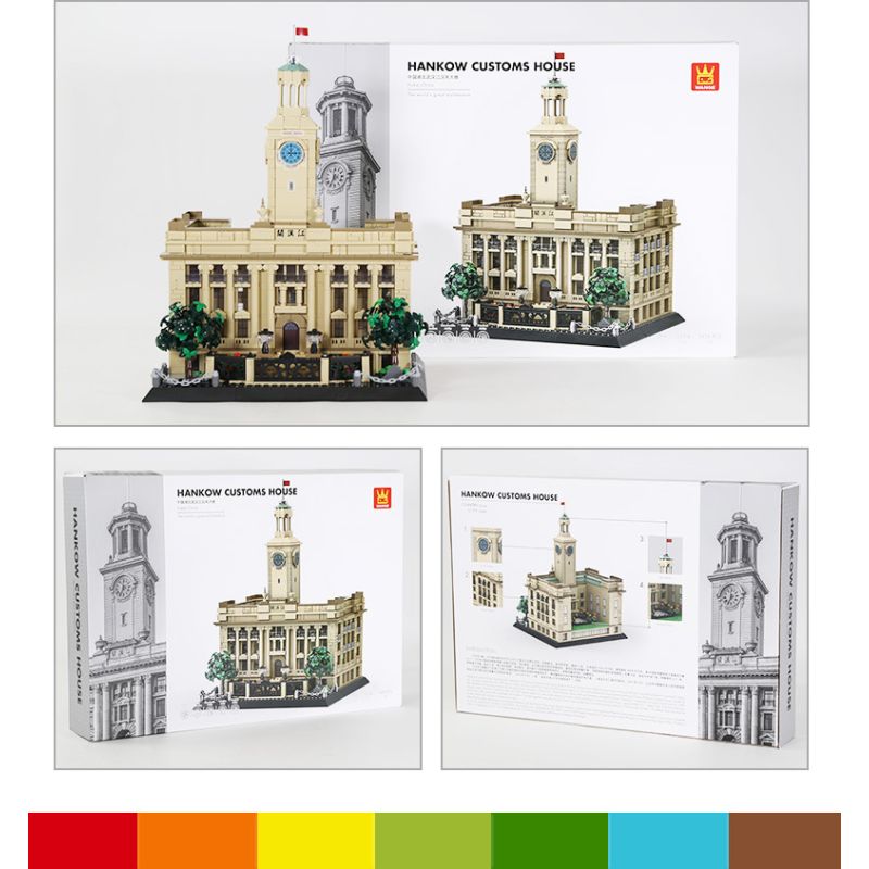 WANGE LIGAO Dr.Luck 5254 Hankow Customs House, Hubei, China Xếp hình lắp ráp ghép mô hình Tòa nhà Hồ Bắc Vũ Hán Jianghanguan