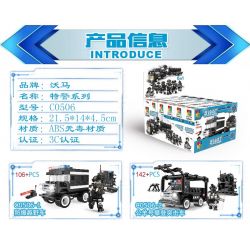 WOMA C0506 0506 Xếp hình kiểu  SWAT SPECIAL FORCE SWAT Truck Xe đầu Kéo Chở Quân Của Lực Lượng đặc Nhiệm 716 khối