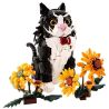 Koiboxxr KQ201 Cat Sunflower Xếp hình lắp ráp ghép mô hình Mèo hoa hướng dương váy đen