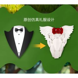 Koiboxxr KQ201 Cat Sunflower Xếp hình lắp ráp ghép mô hình Mèo hoa hướng dương váy đen