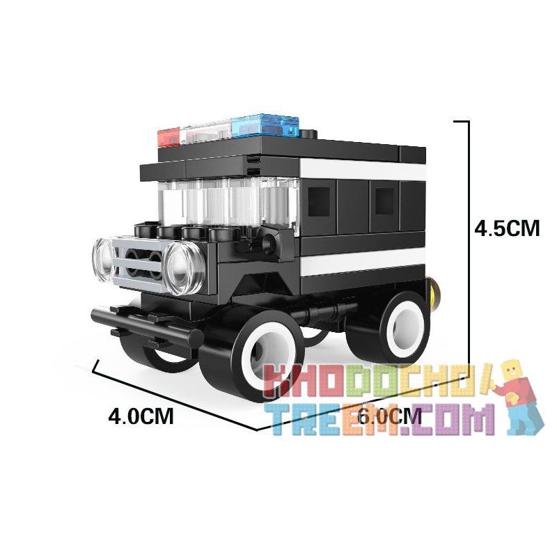WOMA C0506 0506 Xếp hình kiểu  SWAT SPECIAL FORCE SWAT Truck Xe đầu Kéo Chở Quân Của Lực Lượng đặc Nhiệm 716 khối