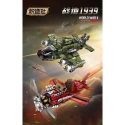 Souzosha F8102-1 Xếp hình lắp ráp ghép mô hình Battlefield 1939: Green WWII Retro Fighter