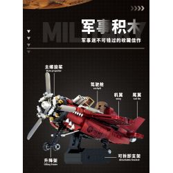 Souzosha F8102-2 Xếp hình lắp ráp ghép mô hình Battlefield 1939: Máy bay chiến đấu cổ điển Thế chiến II màu đỏ