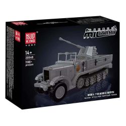 MouldKing 20048 German 3.7cm Flak Half-Track Vehicle Xếp hình lắp ráp ghép mô hình Pháo phòng không 3.7 bán xích của Đức