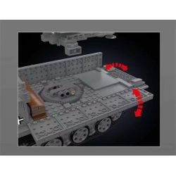 MouldKing 20048 German 3.7cm Flak Half-Track Vehicle Xếp hình lắp ráp ghép mô hình Pháo phòng không 3.7 bán xích của Đức