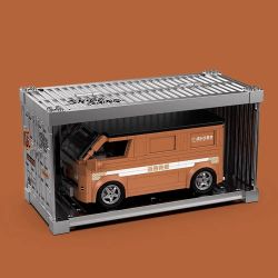 Pibo PB8857 Orange Van Xếp hình lắp ráp ghép mô hình xe màu cam