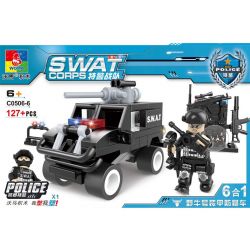 WOMA C0506 0506 Xếp hình kiểu  SWAT SPECIAL FORCE SWAT Truck Xe đầu Kéo Chở Quân Của Lực Lượng đặc Nhiệm 716 khối