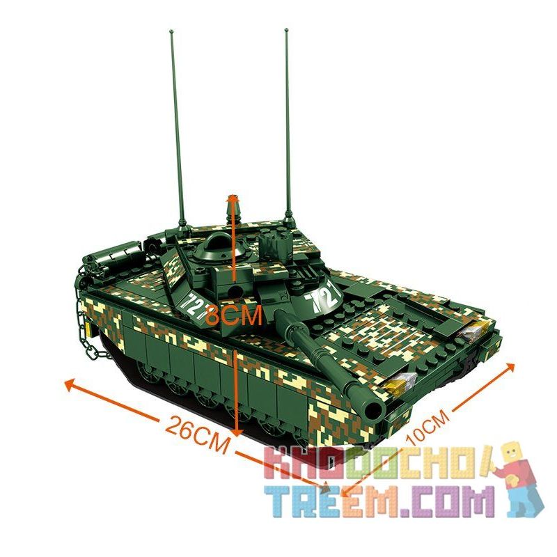 WOMA C0727 0727 Xếp hình kiểu  MILITARY ARMY Millitary Tank Xe Tăng Quân Sự 528 khối điều khiển từ xa