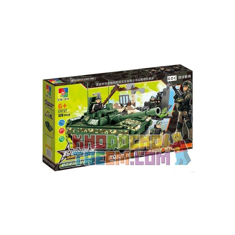WOMA C0727 0727 Xếp hình kiểu  MILITARY ARMY Millitary Tank Xe Tăng Quân Sự 528 khối điều khiển từ xa