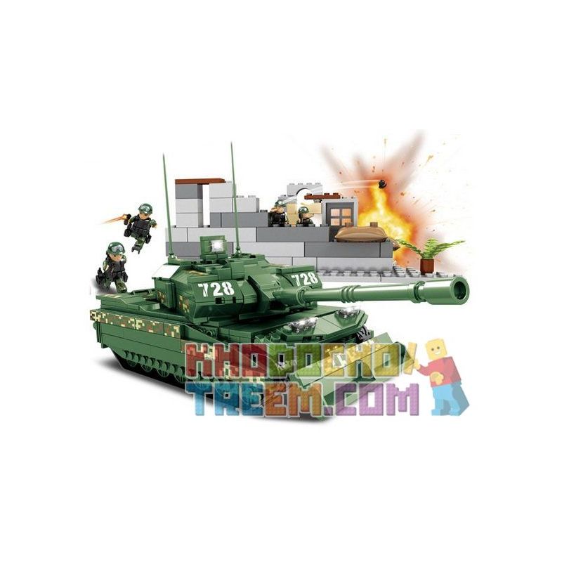 WOMA C0728 0728 Xếp hình kiểu  MILITARY ARMY Panther Main Battle Tank Xe Tăng 672 khối
