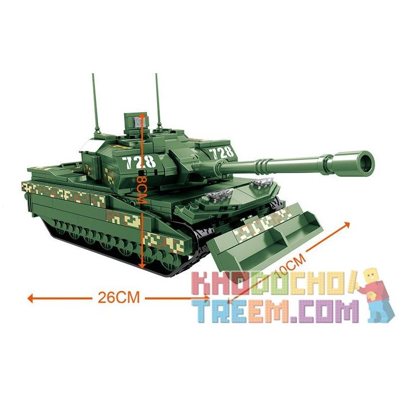 WOMA C0728 0728 Xếp hình kiểu  MILITARY ARMY Panther Main Battle Tank Xe Tăng 672 khối