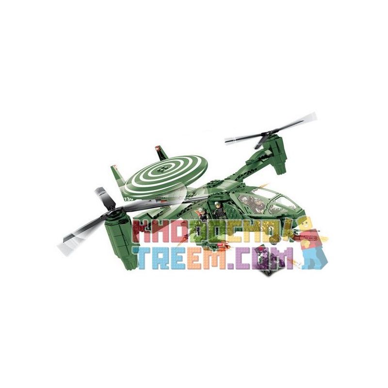 WOMA C0730 0730 Xếp hình kiểu  MILITARY ARMY Osprey Armed Helicopter Trực Thăng Quân Lực 554 khối