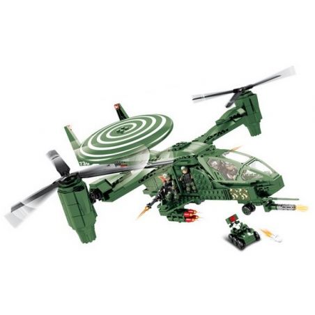 WOMA C0730 0730 Xếp hình kiểu  MILITARY ARMY Osprey Armed Helicopter Trực Thăng Quân Lực 554 khối