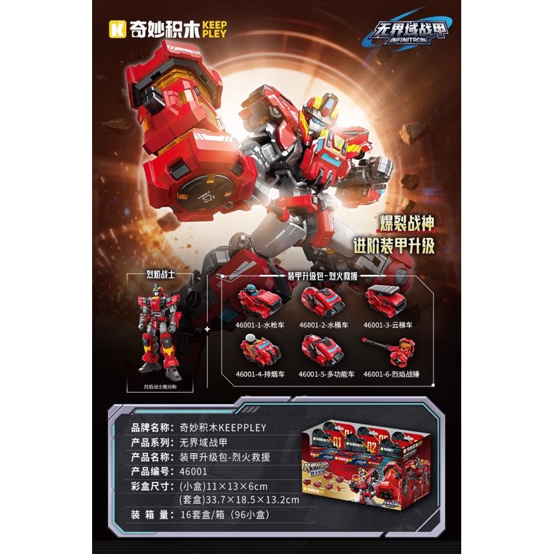 Keeppley 46001 Xếp hình lắp ráp ghép mô hình Giáp chiến không giới hạn: Gói nâng cấp áo giáp Cứu hỏa (Thần chiến tranh nổ)