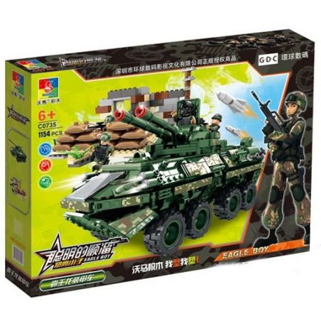 WOMA C0735 0735 Xếp hình kiểu  MILITARY ARMY Overlord Flower Armored Vehicles Xe Bọc Thép 1154 khối