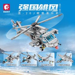 SEMBO 202219 SEMBO 202220 SEMBO 202221 SEMBO 202222 Xếp hình lắp ráp ghép mô hình Một cường quốc: Trực thăng hoạt động trên tàu sân bay Z-20J 4 tổ hợp: trực thăng vũ trang, trực thăng đa năng hạng nhẹ, máy bay ném bom chiến lược, máy bay chiến đấu siêu thanh