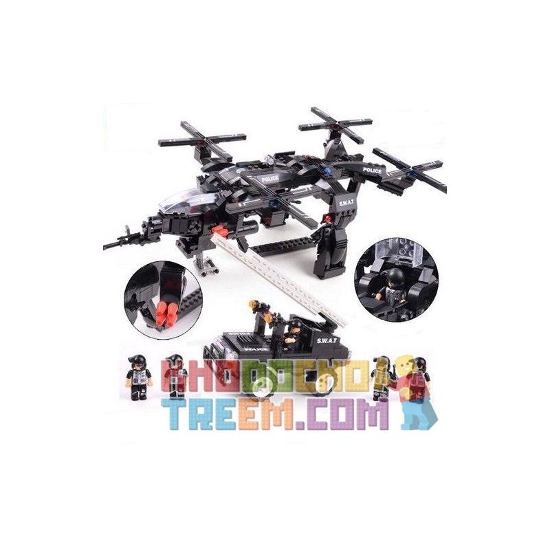WOMA C0536 0536 Xếp hình kiểu  SWAT SPECIAL FORCE SWAT Carrier Trực Thăng Vận Tải Cẩu ô Tô đặc Nhiệm 784 khối