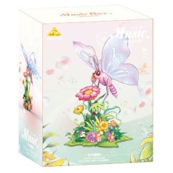KAZI GBL BOZHI KY81139 Xếp hình lắp ráp ghép mô hình Hộp nhạc thơm bướm
