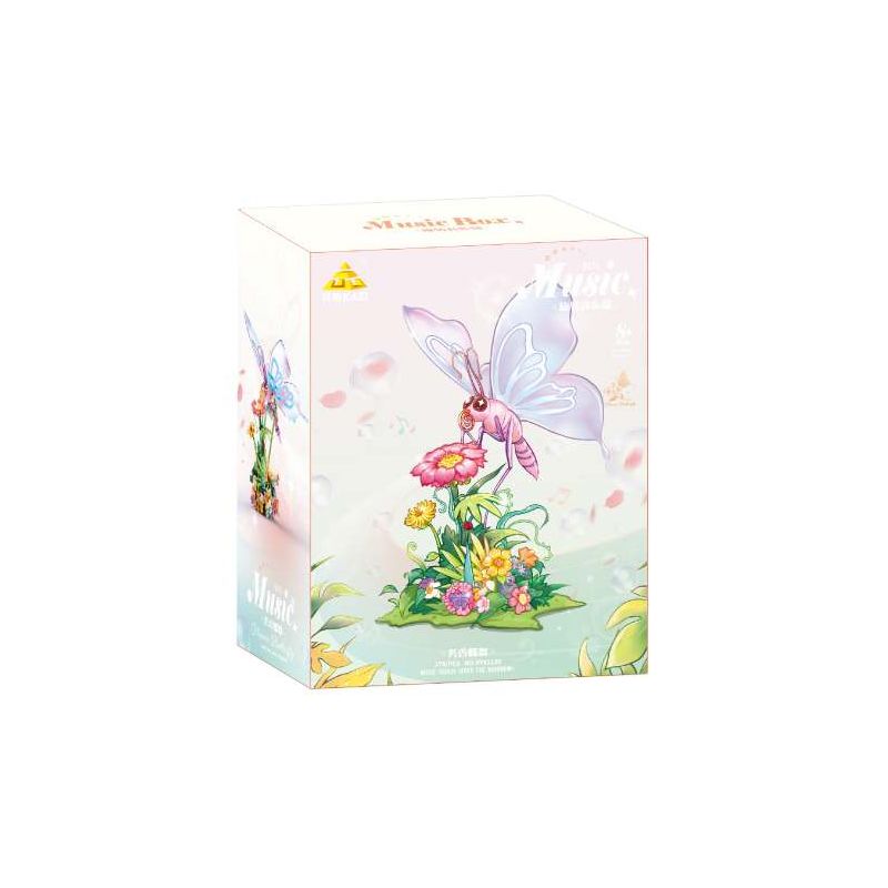 KAZI GBL BOZHI KY81139 Xếp hình lắp ráp ghép mô hình Hộp nhạc thơm bướm