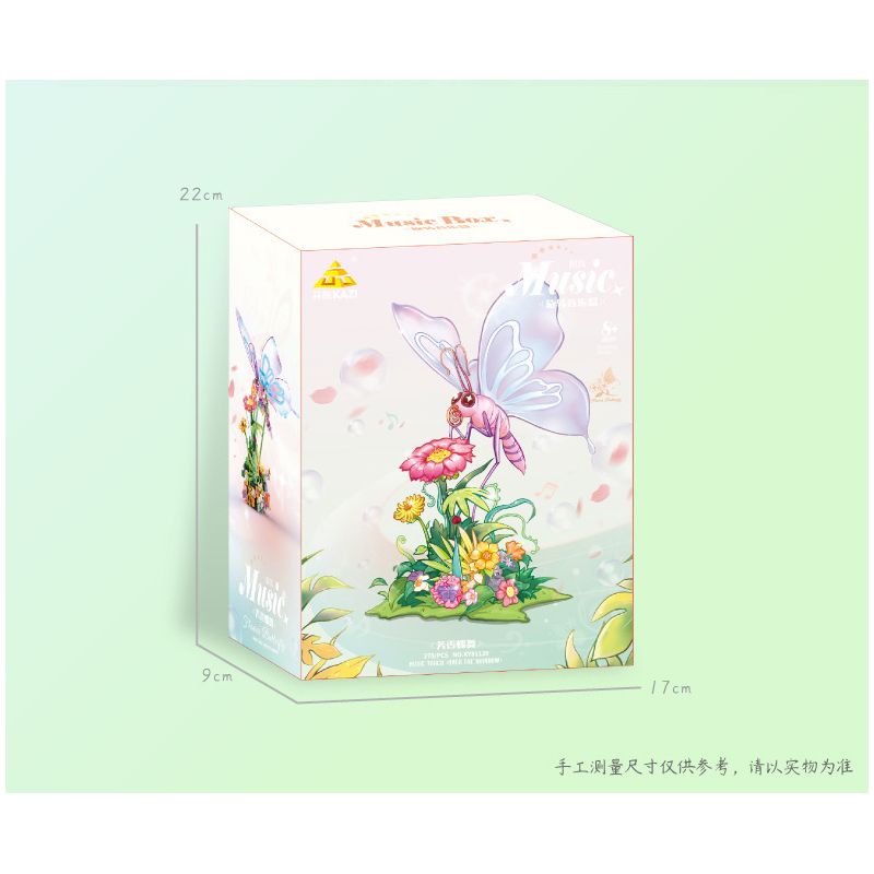 KAZI GBL BOZHI KY81139 Xếp hình lắp ráp ghép mô hình Hộp nhạc thơm bướm