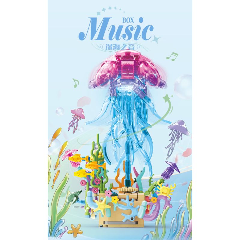 KAZI GBL BOZHI KY81140 Xếp hình lắp ráp ghép mô hình Âm thanh của hộp nhạc sâu lắng