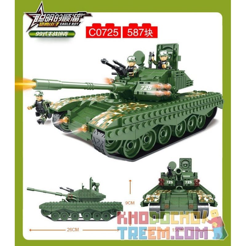 WOMA C0725 0725 Xếp hình kiểu  MILITARY ARMY 99 Main Battle Tanks Xe Tăng Chủ Lực 587 khối