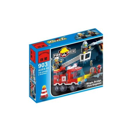 Enlighten 903 Qman 903 non  XE TẢI CHỮA CHÁY bộ đồ chơi xếp lắp ráp ghép mô hình City FIRE RESCUE SINGLE BRIDGE ENGUNES Thành Phố 129 khối