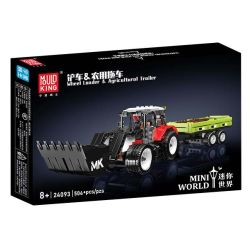 MouldKing 24093 Wheel Loader & Agriculturnl Trailer Xếp hình lắp ráp ghép mô hình Xe nâng & Xe moóc trang trại