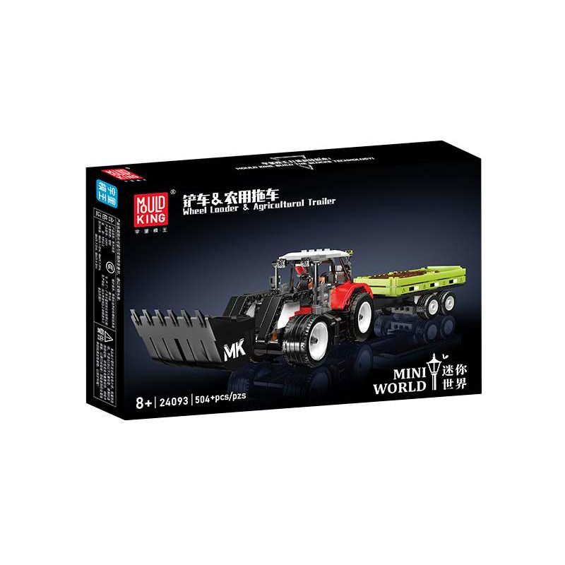 MouldKing 24093 Wheel Loader & Agriculturnl Trailer Xếp hình lắp ráp ghép mô hình Xe nâng & Xe moóc trang trại
