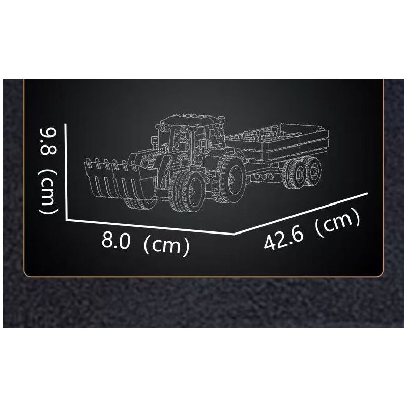 MouldKing 24093 Wheel Loader & Agriculturnl Trailer Xếp hình lắp ráp ghép mô hình Xe nâng & Xe moóc trang trại