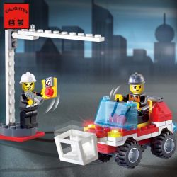 Enlighten 903 Qman 903 non  XE TẢI CHỮA CHÁY bộ đồ chơi xếp lắp ráp ghép mô hình City FIRE RESCUE SINGLE BRIDGE ENGUNES Thành Phố 129 khối