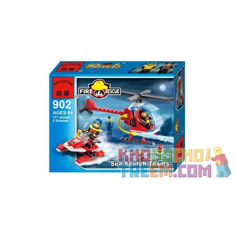 Enlighten 902 Qman 902 non  ĐỘI CỨU HỘ DƯỚI NƯỚC 4 TRONG 1 bộ đồ chơi xếp lắp ráp ghép mô hình City FIRE RESCUE SEA SEARCH TEAMS Thành Phố 111 khối