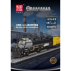 MouldKing 12049 Big Boy 4-8-8-4 Locomotive Xếp hình lắp ráp ghép mô hình Đầu máy hơi nước bánh lốp Big Boy 4-8-8-4