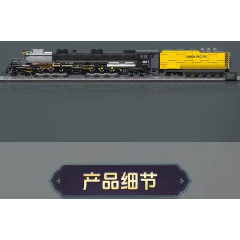 MouldKing 12049 Big Boy 4-8-8-4 Locomotive Xếp hình lắp ráp ghép mô hình Đầu máy hơi nước bánh lốp Big Boy 4-8-8-4