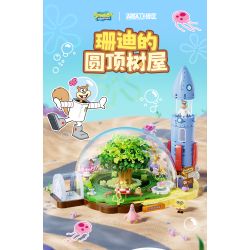 AREA-X AB0088 Xếp hình lắp ráp ghép mô hình SpongeBob SquarePants: Ngôi nhà trên cây có mái vòm của Sandy