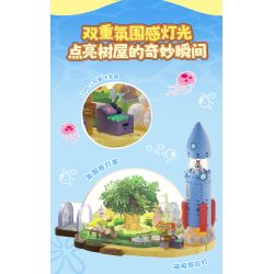 AREA-X AB0088 Xếp hình lắp ráp ghép mô hình SpongeBob SquarePants: Ngôi nhà trên cây có mái vòm của Sandy