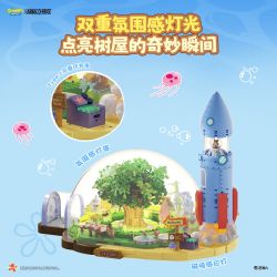 AREA-X AB0088 Xếp hình lắp ráp ghép mô hình SpongeBob SquarePants: Ngôi nhà trên cây có mái vòm của Sandy