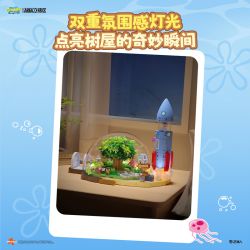 AREA-X AB0088 Xếp hình lắp ráp ghép mô hình SpongeBob SquarePants: Ngôi nhà trên cây có mái vòm của Sandy