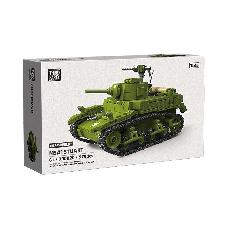 ThirdParty 300020 M3A1 Stuart Xếp hình lắp ráp ghép mô hình xe tăng M3A1 Stuart