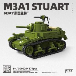 ThirdParty 300020 M3A1 Stuart Xếp hình lắp ráp ghép mô hình xe tăng M3A1 Stuart