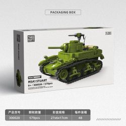 ThirdParty 300020 M3A1 Stuart Xếp hình lắp ráp ghép mô hình xe tăng M3A1 Stuart