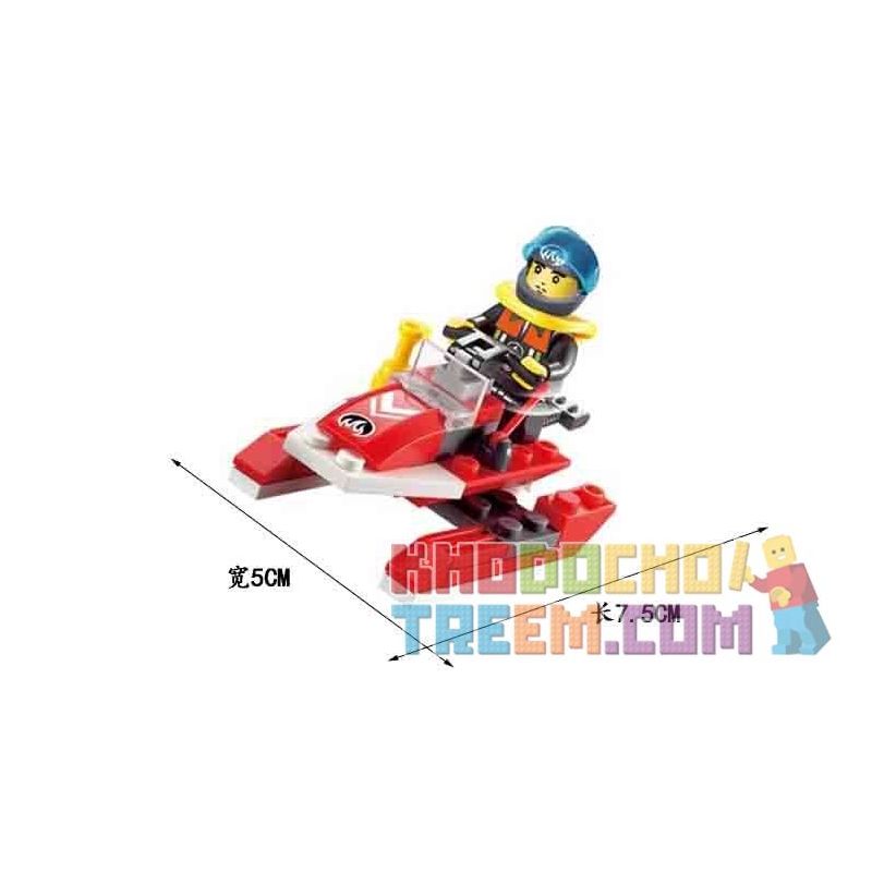 Enlighten 902 Qman 902 non  ĐỘI CỨU HỘ DƯỚI NƯỚC 4 TRONG 1 bộ đồ chơi xếp lắp ráp ghép mô hình City FIRE RESCUE SEA SEARCH TEAMS Thành Phố 111 khối